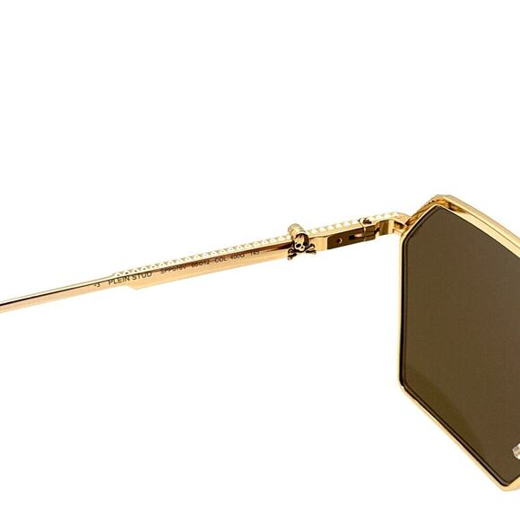 New, PHILIPP PLEIN Sunglasses Plein Stud SPP076V Col.400G Authentic - Picture 8 of 11